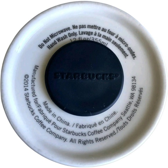 2014 Starbucks Dot Collection 12 oz Metallic Flecks Abstract Ceramic Tumbler Cup - Picture 6 of 6